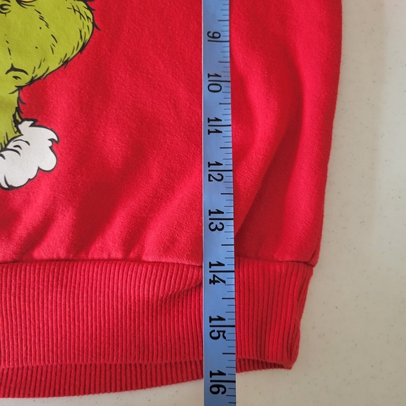 The Grinch Dr Seuss Red Sweatshirt Pullover Top 4T Graphic Whimsy Cute Festive - Picture 7 of 10